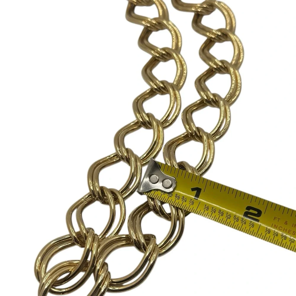 Unbranded Chunky Double Link Collar Necklace‎ Toggle Clasp Maximalist Mob Wife